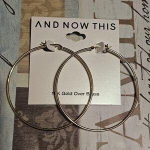 And Now This 18k Gold Over Brass Hoop Earrings